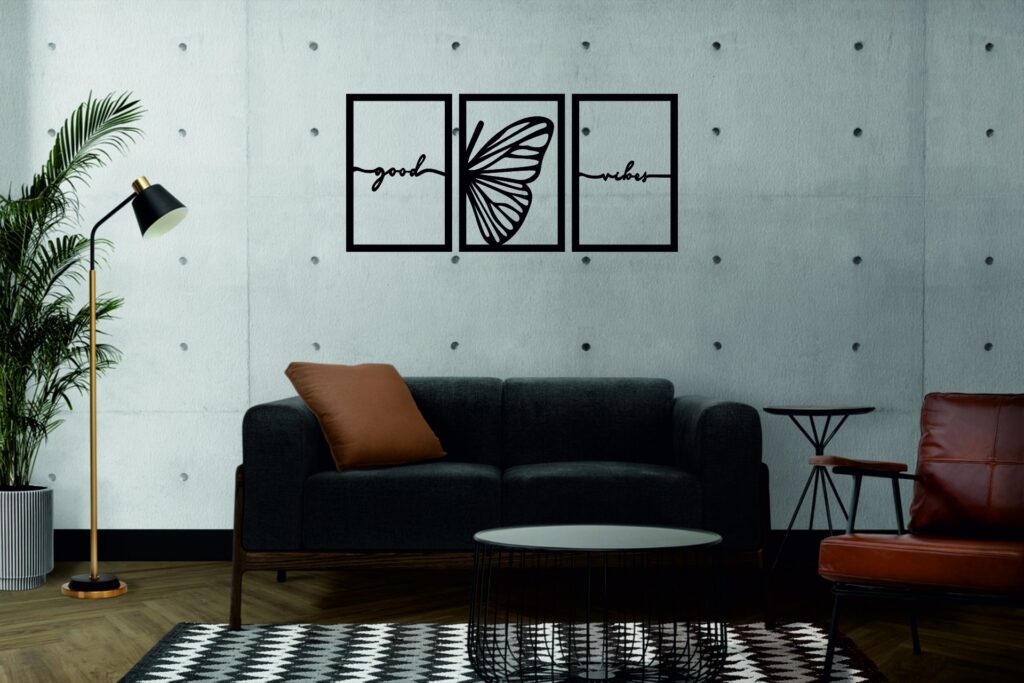 Tríptico «Good Vibes» – 3 piezas, 40 × 90 cm